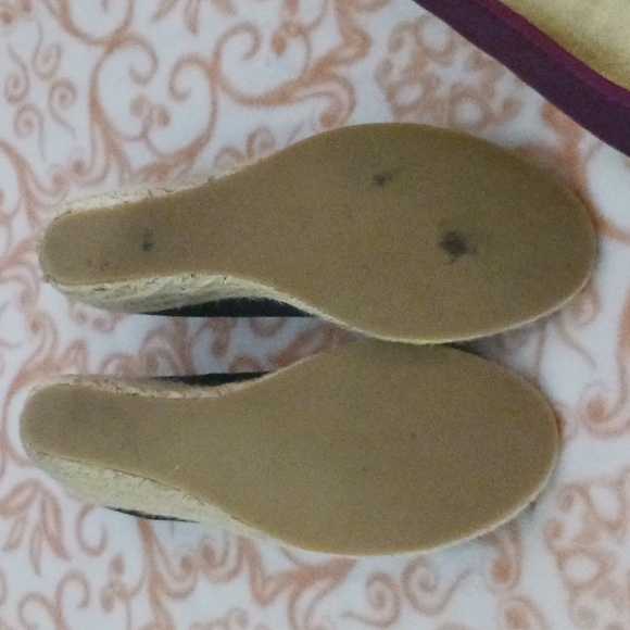 2 pair H&M Satin Espadrille Peep Toe Wedge 1 Black 1 Magenta - Picture 12 of 16